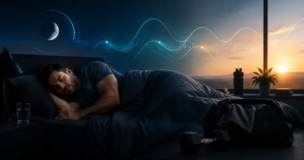 Deportista durmiendo para favorecer la recuperación antes del entrenamiento